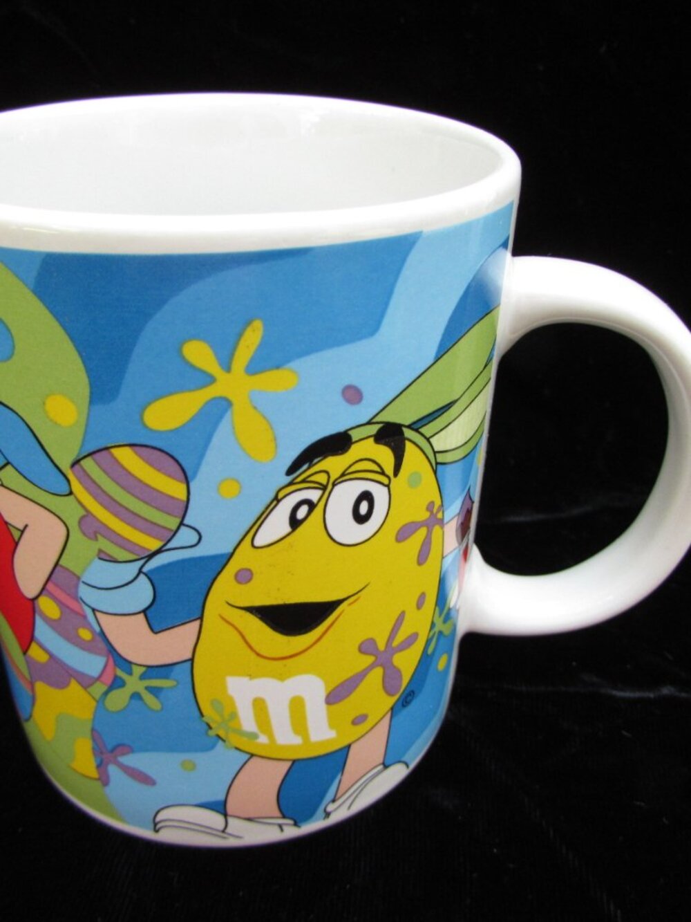 M&M's Easter Blue Green Yellow Red Mars Galerie 12 oz Coffee Mug Cup